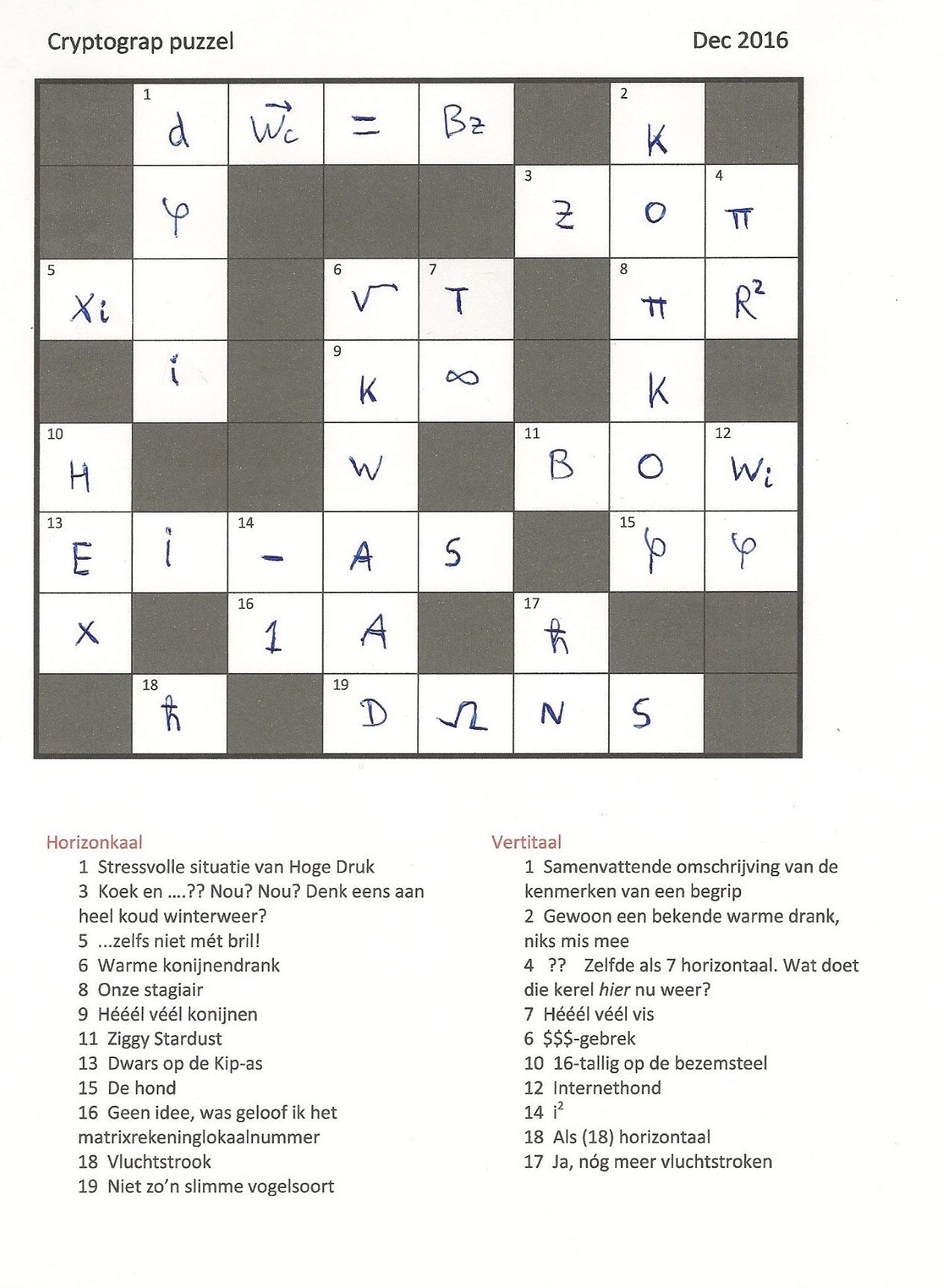 Cryptograp puzzel dec2016
